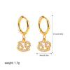 Zodiac Sign 12 Constellation Hoop Earrings for Women Shiny Zircon Gold Plated Ear Buckle Huggie Hoops Jewelry Gifts - Image 15