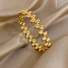 316L Stainless Steel Inlaid Zircon Star Twisted Flower Cuff Bracelet Bangle For Women Men Stackable Charm Jewelry - Image 8