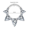 Titanium 16G Pear CZ Hinged Clicker Segment Hoop Ring 8mm/10mm Hinged Daith Clicker Septum Nose Jewelry - Image 7