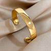 Simple Classic Smooth Open Bangle Bracelet Stainless Steel Glossy Bracelet Stylish Stackable Wrist Jewelry Cuff for Women Men - Image 2