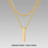Mens Vertical Bar Necklaces,Stacking Stainless Steel Geometric Pendant with Wheat Rope Cuban Chain,Male Jewelry Gift - Image 12