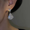 Unique Design Geometric Fan Hollow Pendant Stud Earrings for Women Shiny Light Temperament Girl Party Jewelry - Image 3