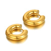 Stainless Steel Huggie Hoop Earrings in Gold-Tone or Silver-Tone - Image 8