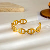 Interlocking Link Bracelet in Stainless Steel with Gold Tone or Silver Tone - Image 4