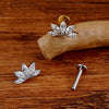 Titanium 16G Marquise Lotus CZ Flower Flat Back Stud Labret Tragus Helix Cartilage Conch Earring Piercing - Image 4