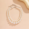 Two-Piece Imitation Pearl Beaded Choker Set in Gold-Tone - Image 12