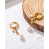 Yachan Stainless Steel Hoop Earrings for Women Baroque Pearl Charms Drop Earring Jewelry - Image 4