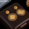 316L Stainless Steel Exaggerated Golden Flower Dangle Earrings For Women Jewelry Gift Party - Image 1