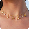 Starfish Shell Initial Necklace Gold Plated Stainless Steel Charm Necklaces Surfer Girl Summer Beach Gift - Image 19