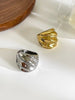 Ghidbk Hip-Hop Punk Stainless Steel Thread Wave Chunky Dome Wide Rings for Women Men Anti Statement Jewelry - Image 5