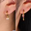 Gold Plated Stainless Steel Huggie Hoop Earrings for Women Chic Vintage Natural Stone Charms Jewelry - Image 23