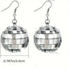 Creative, Festival Party Gift Jewelry Stylish Retro Disco Ball Pendant Earrings - Image 4