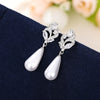 Aesthetic Imitation Pearl Dangle Earrings for Women Brilliant Cubic Zircon Female Wedding Earrings Jewelry - Image 1