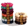Acrylic Geometric Bead Bracelet with Elastic Stretch Fit - Image 1