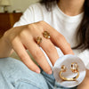 Geometric Open Ring with Contrasting Clear Stone Details - Image 9