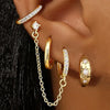 4PC Chain Huggie Earring Set For Women Flower Tragus Hoop Earrings Bulk Cartilage Piercing Helix Jewelry Lobe Earing Lot - Image 17