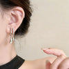 Silver Color Metal Geometric Teardrop Earrings Jewelry Accessories for Women Stylish Dangle Hoop - Image 4