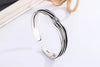 Retro Wave Braided Bracelets Silver Jewelry Personality Geometric Opening Bangles - Image 10