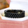Three Row Tiny Round Stone Black Zircon Rings For Women Vintage Black Metal Engagement Ring Wedding Jewelry Bridal Birthday Gift - Image 4