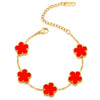 Gold Plated Stainless Steel Necklace Woman Five Leaf Petals Double Sided Necklaces for Women Pendant Flower Clover Jewelry - Image 12