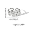 316L Stainless Steel Leaf Stripe Weave Chain Open Ring for Women Men Special Punk Jewelry Gifts - Image 15
