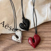 Red Heart Pendant Necklace Vintage 80s Aesthetic Love Inspired Choker Romantic Heart Necklace for Women - Image 1