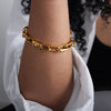 Jewelry Set 316L Stainless Steel Gold Color Geometric Chain Necklace Bracelets For Women Girl - Image 13