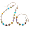 Korean Colorful Crystal Choker Necklace Bracelet for Women Sparkly Rhinestone Clavicle Chain Bracelet Jewelry Set - Image 5