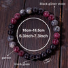 Black Glitter Stone Bracelet For Women Garnet Stone Beads Elastic Chain Bangle Men Party Jewelry Gift - Image 2