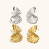 La. Muses Rotating Twisted Fan Shaped Stainless Steel Women's Earrings Pvd Gold Plated Jewelry Accessories - Image 5