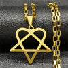 Hip Hop Rock Music Him Heartagram Star Heart Necklace for Women Men Stainless Steel Y2k Black Metal Band Goth Punk Chain Jewelry - Image 9
