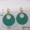 European Oval Hanging Earrings Punk Coiled Metal Women's Earrings Colorful Long Dangle Earrings Big Round Earrings - Image 15