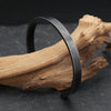 Vintage Black Simple Bracelet For Men Women 316L Stainless Steel Opening Cuff Bangles Biker Jewelry Gifts - Image 2