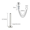 Titanium Double Piercing Chain Earring 16G CZ Dangle Cartilage Helix Conch Drop Chain Connector Jewelry - Image 7