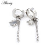 2PCS Stainless Steel Star Cross Snake Spike Skull Sword Blade Chain Feather Spider Dangle Women Men Huggie Hoop Earrings - Image 7