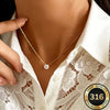 Stainless Steel Gold Plated Dainty Minimalist Zircon Charm Anti Chain Round Clear Cz Stone Necklace for Women - Image 2
