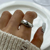 Minimalist Asymmetric Hollow Ring in Stainless Steel - Image 5