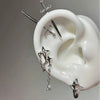 Winged Sword Piercing Stud with Drop Charm - Image 1