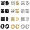 1-12 Pair Stainless Steel Magnetic Non Piercing Inlaid Cubic Zirconia Stud Earrings Clip on Hoop Earrings Set for Men Women - Image 12