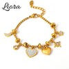 Heart Moon Star Drop Pendant Women Stainless Steel Bracelets Zircon Wedding Banquet Charm African Bracelet Jewelry - Image 6