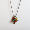 Adjustable Ceramic Bead Necklace with Leaf Pendant and Wax Cord - Image 6