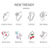 Clover Adjustable Ring Silver Rotating Cherry Blossom Flower Open Rings For Women Wedding Jewelry Gift - Image 3