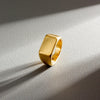 Stainless Steel Rectangular Signet Ring For Men Finger Jewelry Accessories - Image 5
