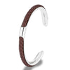 Classic Men Stainless Steel Woven Leather Cuff Bracelet Bangles Minimalist Jewelry Lovers' Gift - Image 10
