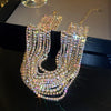 Colorful Crystal Chokers Necklaces for Women Multilayer Gold Color Chain Rhinestone Necklaces Statements Jewelry - Image 2