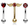 3PCS Heart Eyebrow Piercing Set Crystal Curved Barbell Piercing Flower Rook Earring Bulk CZ Star Eyebrow Ring Pack Daith Earring - Image 13