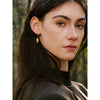 French Style 316L Stainless Steel Round Leaf Drop Hoop Earrings Gold Pvd Plated Charm Thicker Shell Jewelry - Image 3
