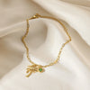 Coconut Palm Tree Birthstone Anklet Gold Plated Stainless Steel Chain Anklets For Women Summer Jewelry Birthday Gift - Image 5
