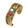 Alloy Oval Turquoise Bracelet Vintage Gold Silver Atmosphere Calm Men And Women Companion Open Bracelet Resale - Image 7