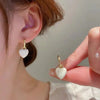 Romantic Pink Heart Shape Drop Earrings for Women Minimalist Gold Color Geometry Hoop Earrings Temperament Party JewelryGifts - Image 3